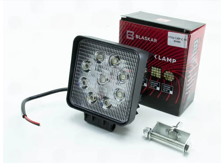 фара дополнительная LED 115х115х50 (Д/В/Ш) 27W ближний EPISTAR