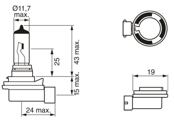 лампа Н 8 12V 35W  BOSCH Eco 1987302805 - зображення 2