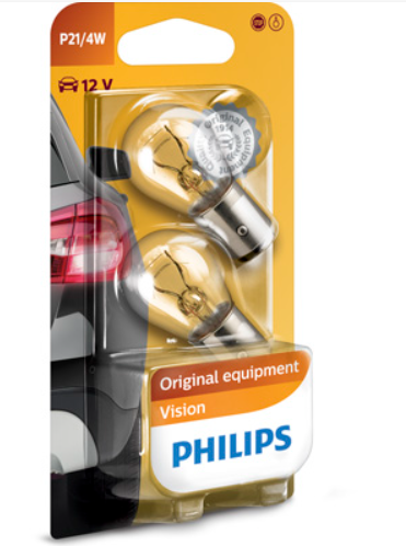 лампа A 12V P21/4W BAZ15d PHILIPS (пара)