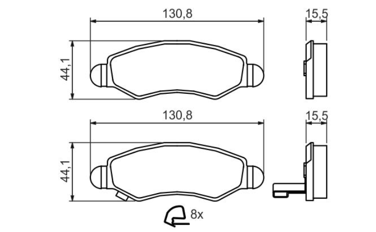 Гальмівні колодки дискові 0986494458 - зображення 2