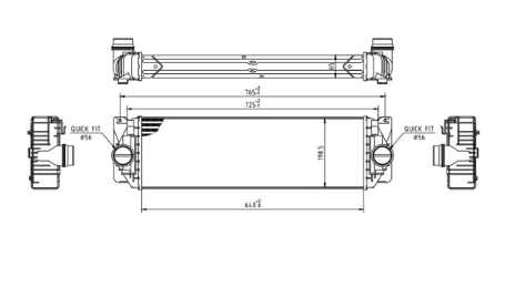 радиатор интеркулера MB Sprinter 06->  (HART)