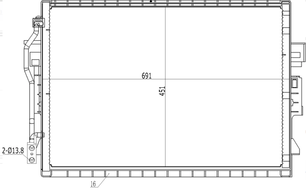 радиатор кондиционера MB S-Class (W221) (05-13)  (HART)