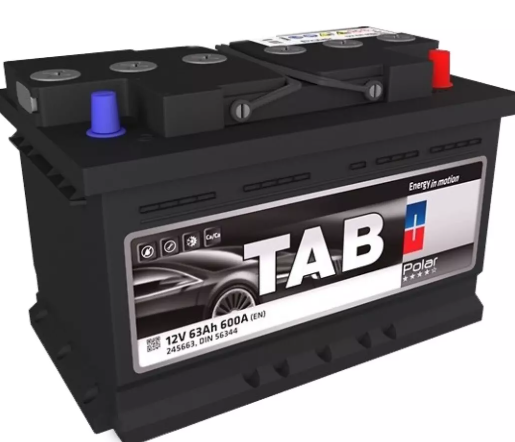 АКБ TAB POLAR, R"+" 63Ah, En600 (278 x 175 x 175) правый "+", днищевая планка:b13