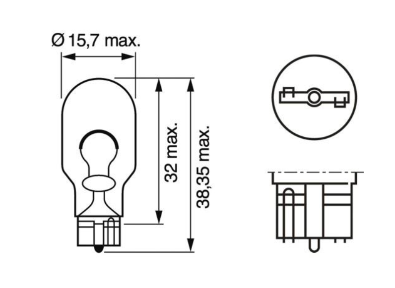 Автомобiльна лампа W16W 12V ECO 1 987 302 821 - зображення 2