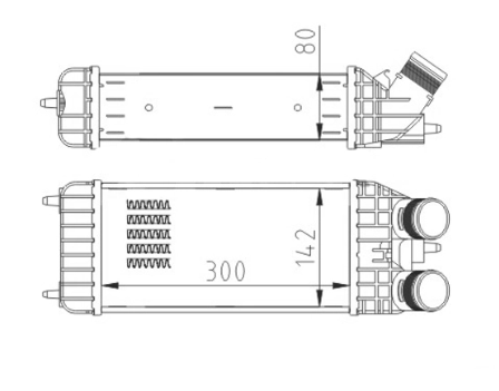 радиатор интеркулера Citroen C3, Peugeot 2008, 207, 208 1.4-1.6HDi 09->  (HART)