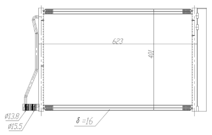 радиатор кондиционера BMW 5 F10 (11-16)  (HART) 623 911 - зображення 3