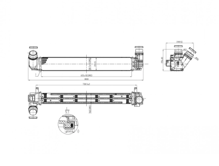 радиатор интеркулера Renault Scenic III, Megane III 1.5dCi 08->  (HART) 614 076 - зображення 1