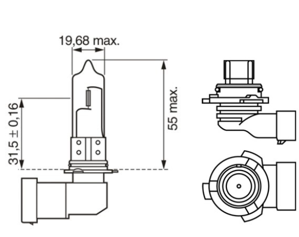 лампа НВ4 12V 51W BOSCH Pure Light 1987302153 - зображення 2