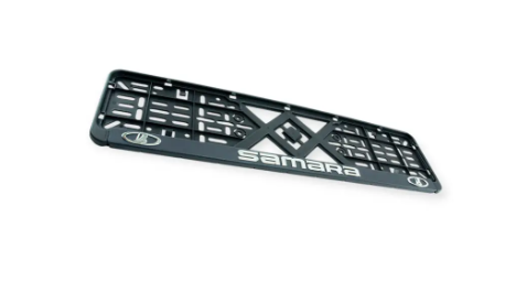 рамка под номер книжка  "LADA SAMARA"  рельефная хром улучшенная