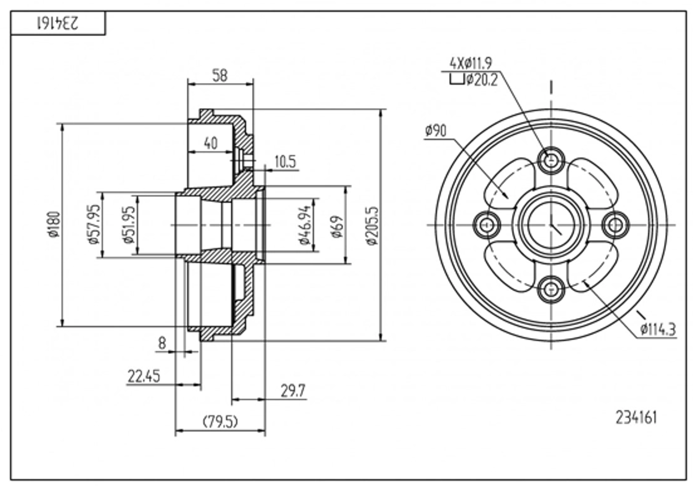барабан тормозной Matiz (HART) 234 161 - зображення 2