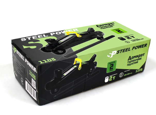 домкрат гидравл. подкатной 2 Т  135-335мм  (коробка) Steel Power SPR 1103 - зображення 2