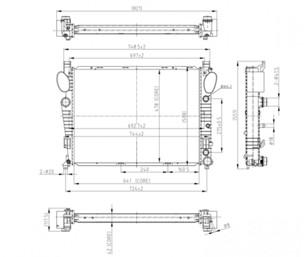 радиатор двиг. MB S-class (W220/C215) (98-06)  (HART)