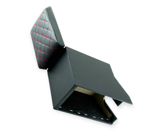 подлокотник Daewoo Lanos  черный  с красной вышивкой РОМБ (кожзам) 279222 - зображення 2