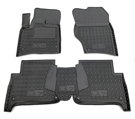 коврики салона Audi Q7 2005-2015  борт 2,5см, с перемычкой