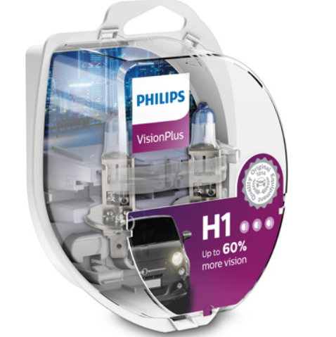 лампа  H1 12V 55 W PHILIPS Vision Plus +60% (2шт)