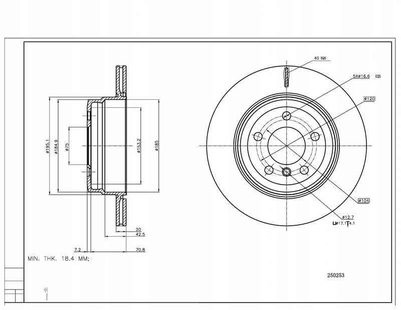 диск тормозной зад. BMW X5 (E70/F15) 07->/X6 (F16) 09-> (320mmx20mm)  (HART)