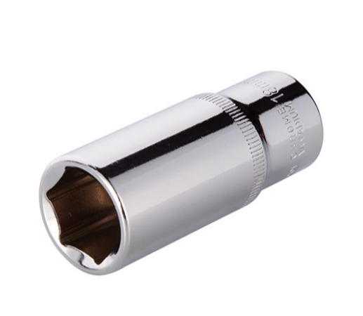 головка торцевая шестигранная удлиненная 3/8"  18 мм CrV