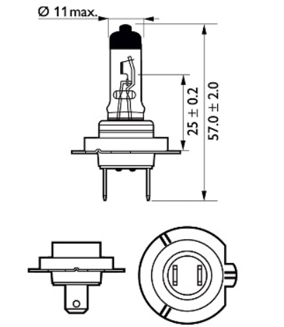 лампа H7 12V 55 W PHILIPS Premium+30% 12972PRC1 - зображення 3
