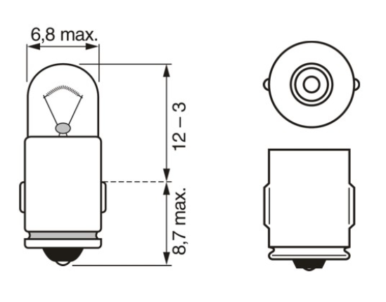 лампа A 12V T2W BA7s BOSCH 1987302224 - зображення 2