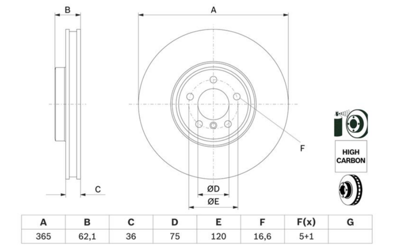 Гальмівний диск 0986479635 - зображення 2