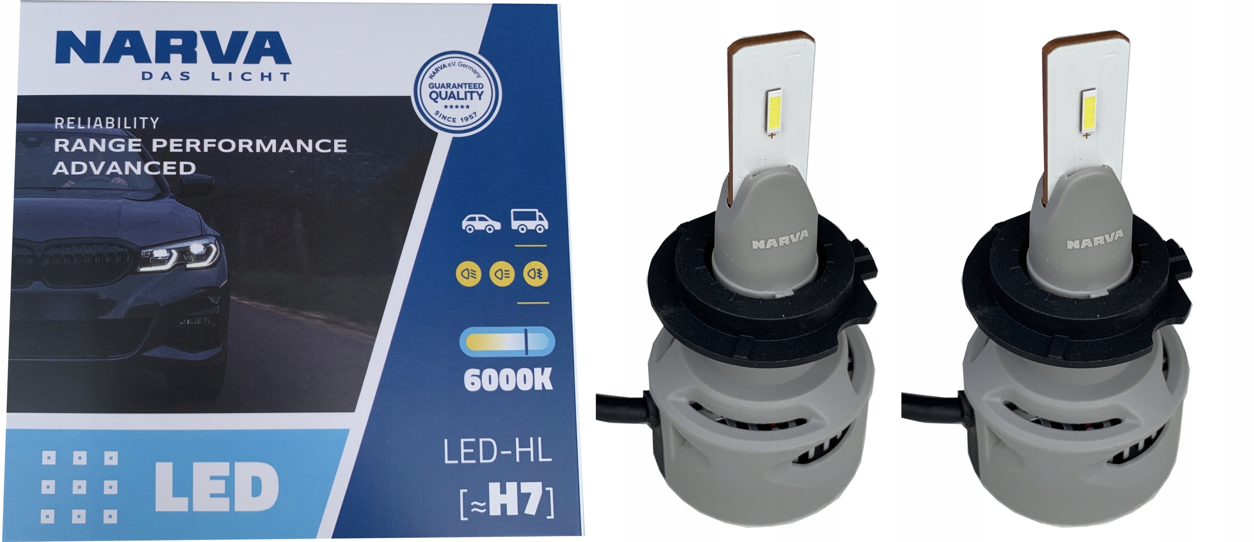 лампа LED H7 12V-24V 6000К RPA 19W (Narva)