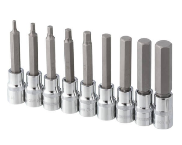 набор головок - вставок 1/2"  6 граней HEX  9шт 4-17 мм, 100мм, S2  (футляр) Storm ET-8406 - зображення 5
