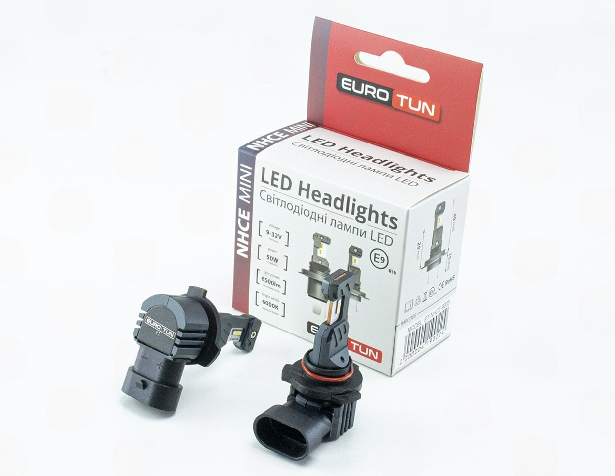 лампа LED HB3 12V-24V  50W EUROTUN NHСE 6500L 6500K радиатор