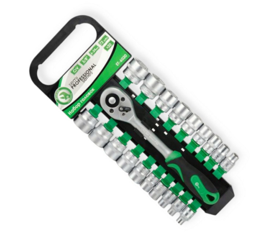 набор головок  3/8"  20 шт, 6-24 мм с трещ. (планшет)