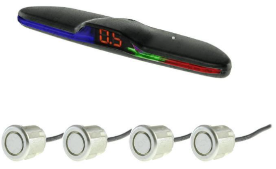 парктроник 4 датчика 18,5 мм Cyclone SF-4D LED дисплей-шкала/звук. сигнал/серый