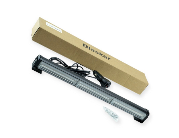 фара дополнительная LED  прямоуг. 600х40х45 (Д/В/Ш) 4 секции белый+ стробоскоп+штекер в прикури