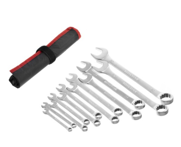набор ключей рожково-накидных  8-30 мм 12 шт (планшет) CrV