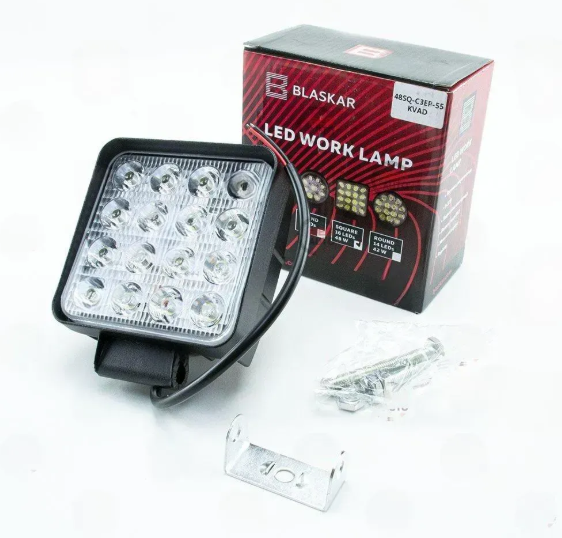 фара дополнительная LED 110х110х55 (Д/В/Ш) 48W ближний EPISTAR