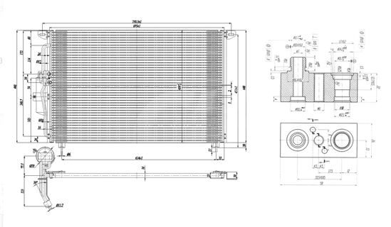 радиатор кондиционера Opel Omega B (94-03)  (HART)