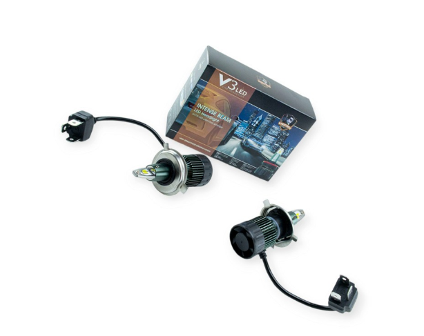 лампа LED H4 12V-24V V3 5000K 40W  радиатор + вентилятор