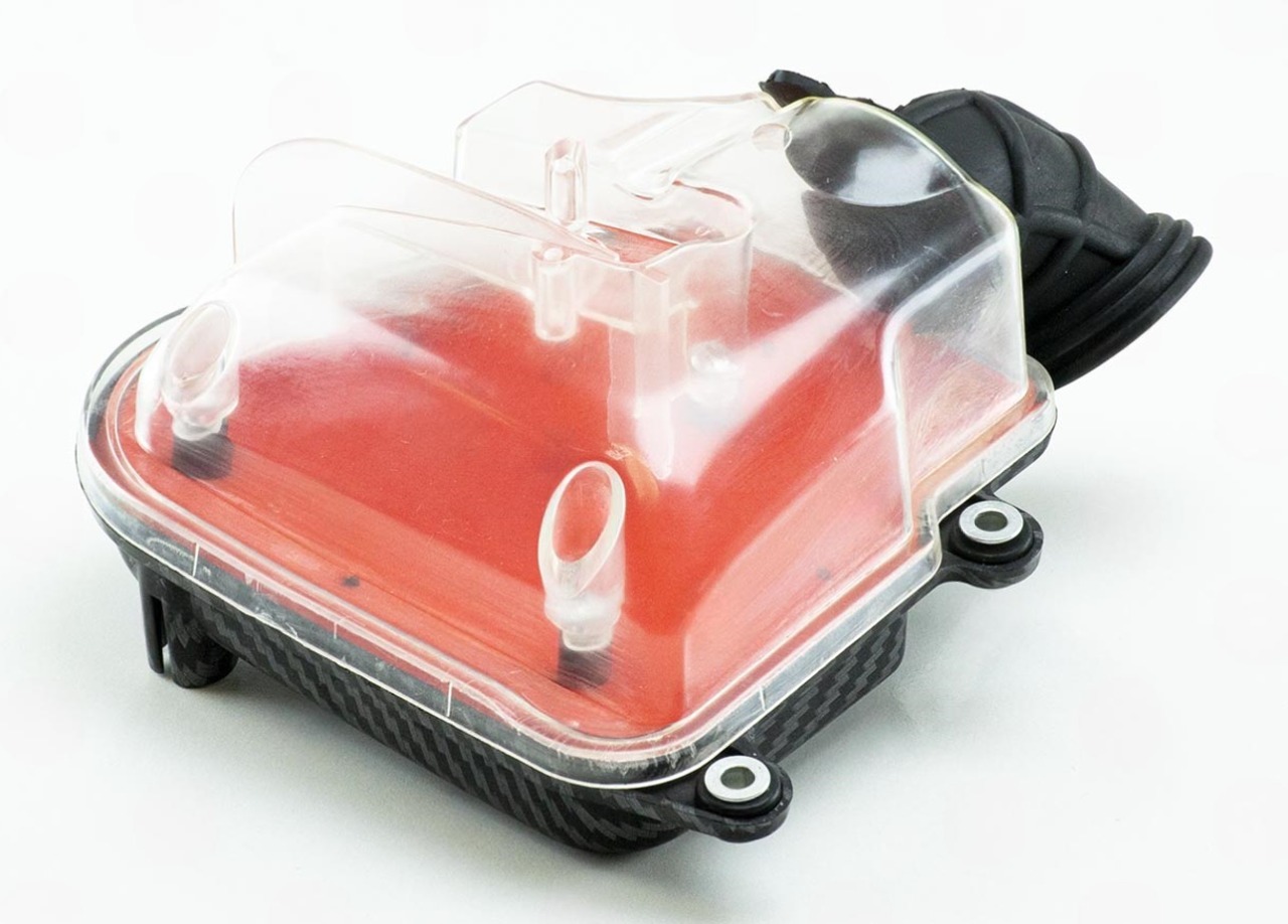 корпус воздушного фильтра YAMAHA JOG 3KJ прозрачный,  красный