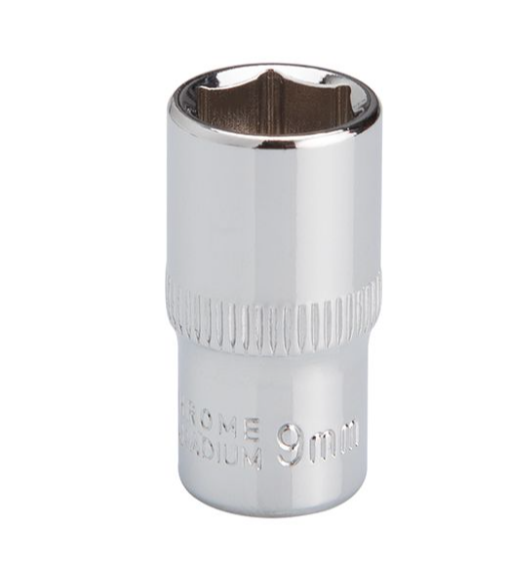 головка торцевая шестигранная 1/4"  9 мм CrV ET-0439 - зображення 2