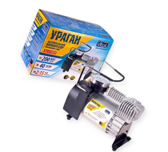 компрессор Vitol Ураган  10атм/35л/1,2м шланг/прикур-клемы/сумка