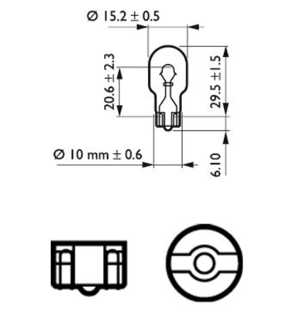 лампа БЦ 12V 16W W2.1х9.5d PHILIPS 12067CP - зображення 2
