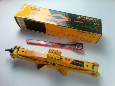 домкрат ромбовый  1,5Т  95-370мм  резиновая опора, трещетка Сила 271304 - зображення 2