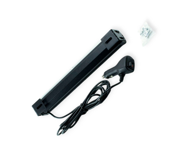 фара дополнительная LED  прямоуг. 310х45х40 (Д/В/Ш) 2 секции белый+ стробоскоп+штекер в прикуриват. 01878 - зображення 2