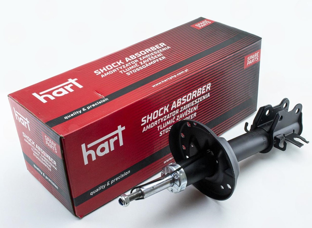 амортизатор пер. Fiat Fiorino, Qubo, Peugeot Bipper, Citroen Nemo левый L 08->  (HART)