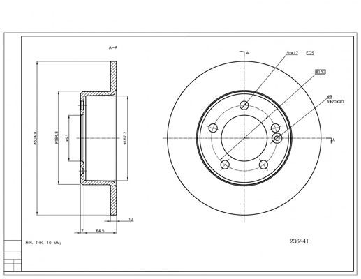 диск тормозной зад. Renault Master 10-> RWD  (HART)