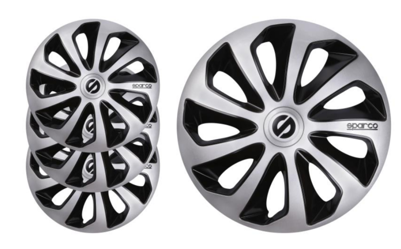 Колісні ковпаки SPARCO SICILIA 15 "комплект 4шт, сріблясті / чорні