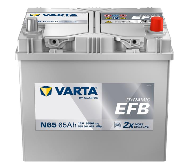 VARTA BLUE DYNAMIC EFB 65Ah, EN 650, правый "+" 231x173x219 (ДхШхВ) START-STOP | 6СТ-65 АзЕ (D54)