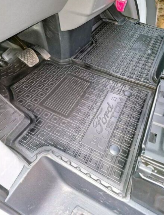 коврики салона Ford Transit Custom, Tourneo Custom 2024-> борт 2,5см 1+2, с перемычкой  "под заказ"
