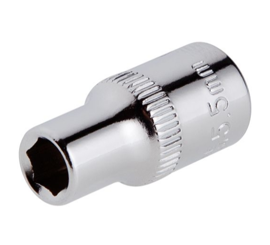 головка торцевая шестигранная 1/4"  5,5 мм CrV