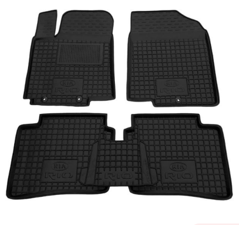 коврики салона Kia Rio 2011-2015 борт 2,5см, с перемычкой