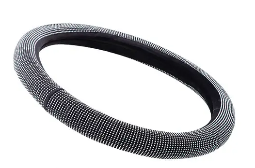 чехол руля  M  кожзам  (37 - 39 см)  черный в белую точку Vitol