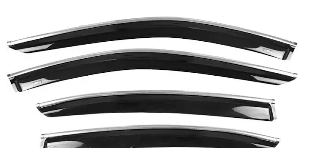 ветровик Audi Q7 2015-2020 (скотч) TopVisor  c хром молдингом