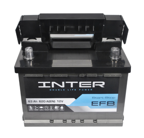 Аккумулятор  INTER  63Ач 620A EFB (L2) (0) Евро правый + 323512 - зображення 2